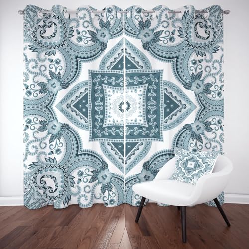 Bohemian Mandala Blumen Blatter Ösenvorhang Blickdicht Ethno Vintage Floral Geometrisch Verdunklungsvorhänge Kinderzimmer Vorhänge 2er Set Thermovorhang Gardine Wohnzimmer Schlafzimmer, 183x117 cm Bohemian Mandala Blumen Blatter Ösenvorhang Blickdicht Ethno Vintage Floral Geometrisch Verdunklungsvorhänge Kinderzimmer Vorhänge 2er Set Thermovorhang Gardine Wohnzimmer Schlafzimmer, 183x117 cm von Pggong