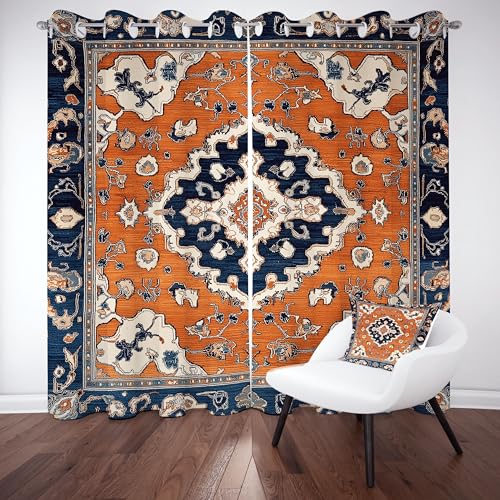 Pggong Blumenmuster Druck Ösenvorhang, Wildpflanze Floral Gardinen Thermovorhang, Retro Ethno Tribal Vorhang Verdunklungsvorhänge 2er Set für Kinderzimmer Schlafzimmer, H183 x B117 cm Pggong Blumenmuster Druck Ösenvorhang, Wildpflanze Floral Gardinen Thermovorhang, Retro Ethno Tribal Vorhang Verdunklungsvorhänge 2er Set für Kinderzimmer Schlafzimmer, H183 x B117 cm von Pggong