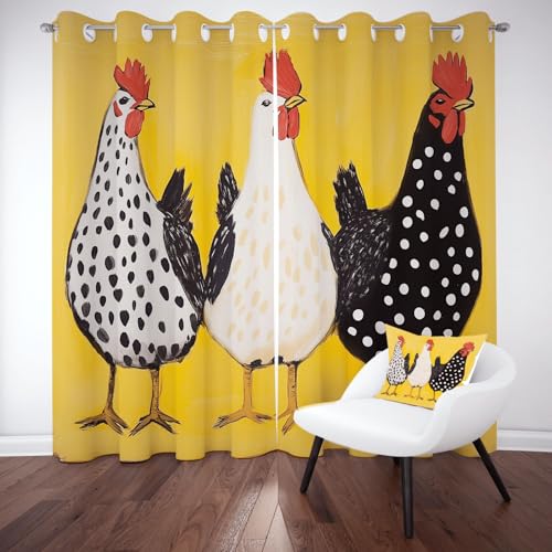 Pggong Huhn Hühnerliebhaber Ösenvorhang, Karikatur Bauernhof Tiermuster Gardinen Thermovorhang, Polka Dot Vorhang Verdunklungsvorhänge 2er Set für Kinderzimmer Schlafzimmer, H183 x B117 cm Pggong Huhn Hühnerliebhaber Ösenvorhang, Karikatur Bauernhof Tiermuster Gardinen Thermovorhang, Polka Dot Vorhang Verdunklungsvorhänge 2er Set für Kinderzimmer Schlafzimmer, H183 x B117 cm von Pggong