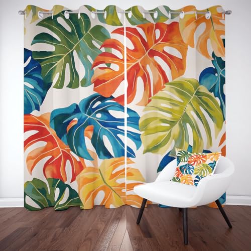 Pggong Palme Blatter Ösenvorhang, Tropische Wildpflanze Gardinen Thermovorhang, Aquarell Vorhang Verdunklungsvorhänge 2er Set für Kinderzimmer Schlafzimmer, H183 x B117 cm Pggong Palme Blatter Ösenvorhang, Tropische Wildpflanze Gardinen Thermovorhang, Aquarell Vorhang Verdunklungsvorhänge 2er Set für Kinderzimmer Schlafzimmer, H183 x B117 cm von Pggong