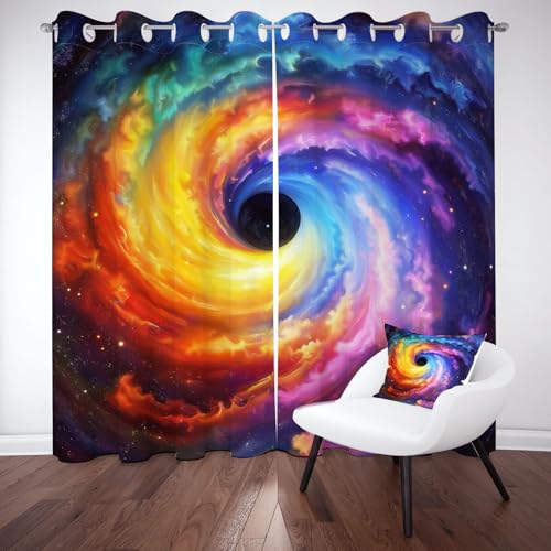 Pggong Vortex Nebel Himmelskörper Ösenvorhang, Fantasy Sternenhimmel Gardinen Thermovorhang, Universum Milchstraße Vorhang Verdunklungsvorhänge 2er Set für Kinderzimmer Schlafzimmer, H245 x B140 cm Pggong Vortex Nebel Himmelskörper Ösenvorhang, Fantasy Sternenhimmel Gardinen Thermovorhang, Universum Milchstraße Vorhang Verdunklungsvorhänge 2er Set für Kinderzimmer Schlafzimmer, H245 x B140 cm von Pggong