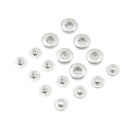 10mm-25mm flache Knöpfe für Kleidung, Metallknöpfe, Mantelknöpfe, Silber, 12mm-6Stk von Pgqjfks