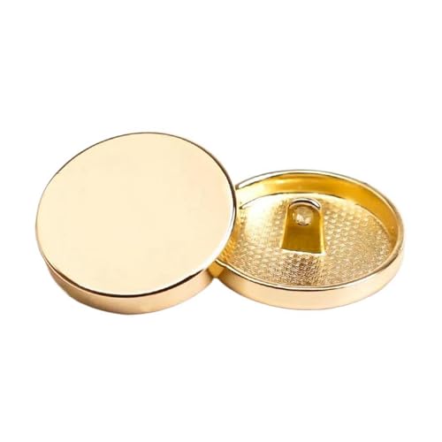 10mm-30mm Metallknöpfe für Kleidung, Helles Gold-flach, 11mm – 4 Stück von Pgqjfks