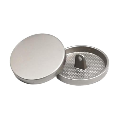 10mm-30mm Metallknöpfe für Kleidung, Nebel Silber-flach, 11mm-6Stk von Pgqjfks