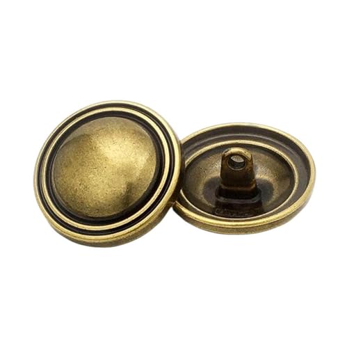 15mm/17,5mm/20mm/22,5mm runde Metallknöpfe für Mäntel, 2 Antikes Gold, 20mm-6Stk von Pgqjfks