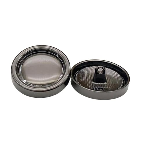 15mm/18mm/20mm23mm/25mm Goldknopf Mantelknopf Metallanzugknopf, Grau Schwarz, 18mm-4Stk von Pgqjfks