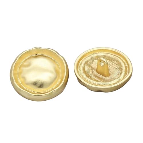 15mm-23mm unregelmäßige runde Metallknöpfe für Mäntel, Pullover und Anzüge, Nebelgold, 23mm-6Stk von Pgqjfks