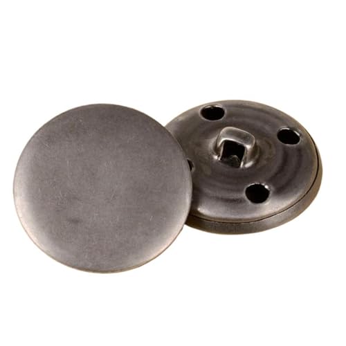 Flache Metallknöpfe 10–30mm für Mäntel, Jeans und Hemden, Altes Silber, 20mm – 10 Stück von Pgqjfks