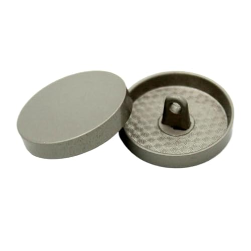 Goldene Metallknöpfe 11,5mm-28mm für Hemden und Jacken, Flache Oberfläche – mattes Silber, 23mm-6Stk von Pgqjfks