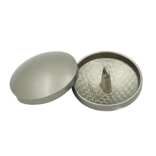 Goldene Metallknöpfe 11,5mm-28mm für Hemden und Jacken, Gebogene Oberfläche – mattes Silber, 23mm-3Stk von Pgqjfks
