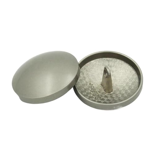 Goldene Metallknöpfe 11,5mm-28mm für Hemden und Jacken, Gebogene Oberfläche – mattes Silber, 25mm-6Stk von Pgqjfks
