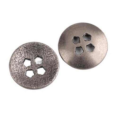 Metallknöpfe 11mm-25mm für Jeans und Pullover, 19 Grau Schwarz, 15mm-6Stk von Pgqjfks