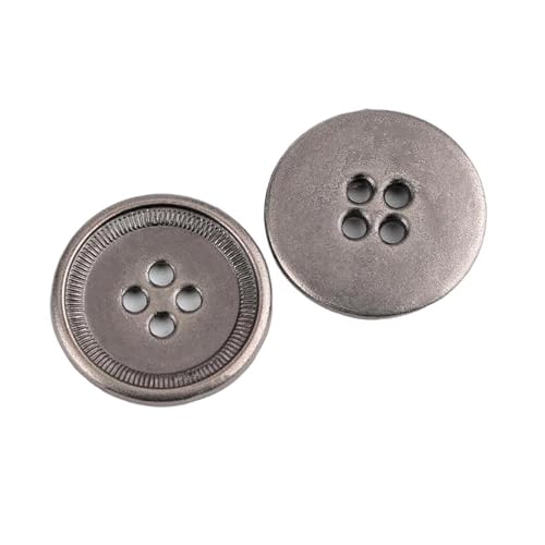 Metallknöpfe 11mm-25mm für Jeans und Pullover, 22 Grau Schwarz, 15mm – 10 Stück von Pgqjfks