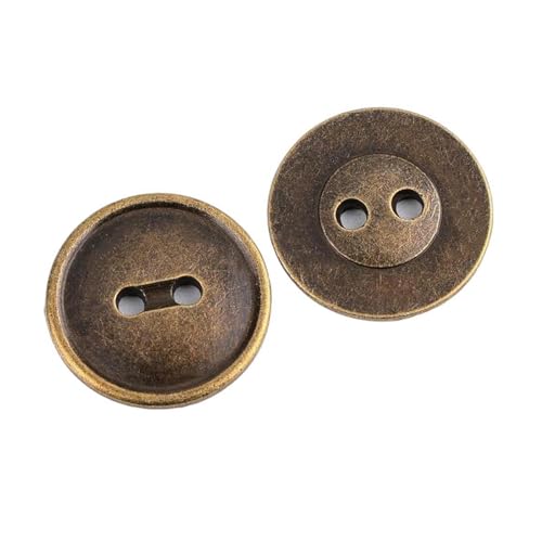 Metallknöpfe 11mm-25mm für Jeans und Pullover, 7 Bronze, 15mm – 10 Stück von Pgqjfks