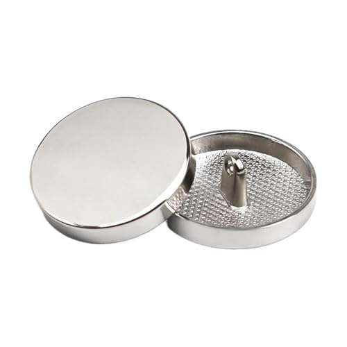 10mm-30mm Metallknöpfe für Kleidung, Helles Silber-flach, 20mm-6Stk von Pgqjfks