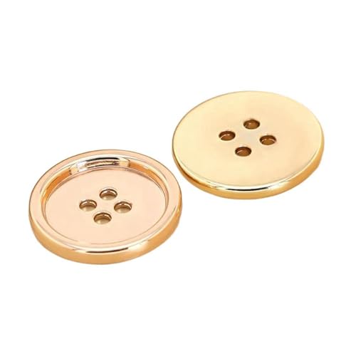 Metallknöpfe für Mäntel, Jacken und Hemden, 10–25mm, Gold, 15mm-6Stk von Pgqjfks