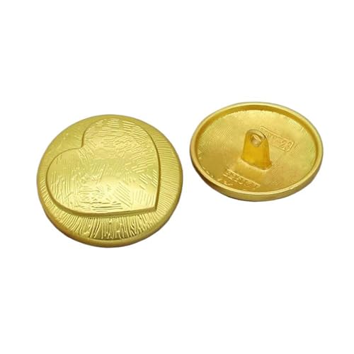 Herzförmige Metallknöpfe für Mäntel, 18–25mm, Nebelgold, 18mm-6Stk von Pgqjfks