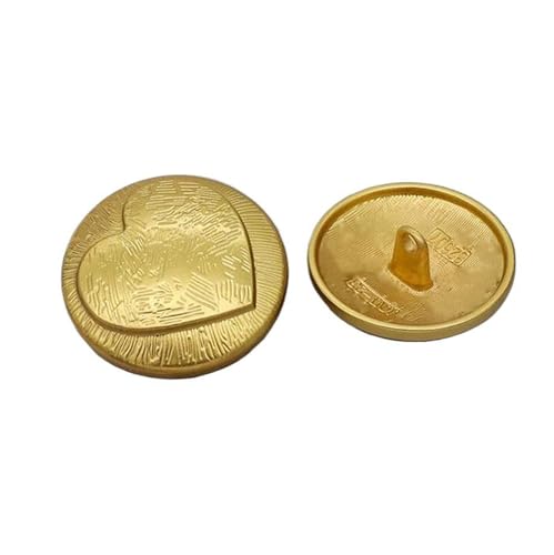 Herzförmige Metallknöpfe für Mäntel, 18–25mm, Roségold, 23mm-6Stk von Pgqjfks