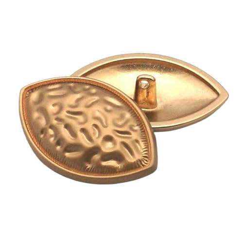 Ovale Metallknöpfe für Kleidung und Mantel, 3 Mattgold, 40mm-2Stk von Pgqjfks