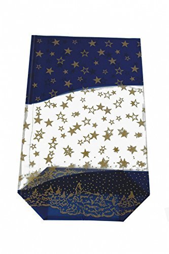 100 Bodenbeutel blau Sterne Gold 180 x 300 mm PP Beutel Weihnachten Weihnachtsbeutel Keksbeutel Kekstüten Gebäcktüten Gebäckbeutel Klarsichtbeutel Folienbeutel Tüten Zellglasbeutel Zellglastüten von Pgv
