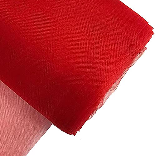 Phantomon 137,2 cm x 36,5 m Stoff Tüllriegel für Hochzeit, Dekoration, DIY-Projekt, Geschenkband, Tutu Rock, Nähen, Basteln, Stuhlschleife (Rot) von Phantomon