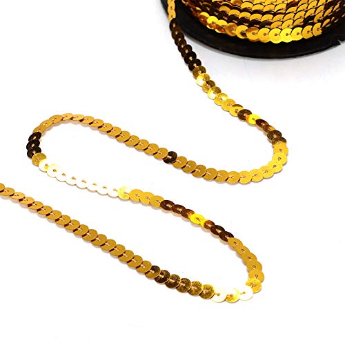 1 Rolle Pailletten-String, 100 Yards Ribbon Roll for Crafts DIY Projekte, Verschönerung, Kostümzubehör, Gold/Silber/Rot optional, Nähen, Basteln, für Ihr Handwerk und (#1) von Phefop