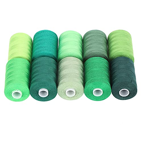 10 Rollen Set Grünes Nähgarn, 914 m pro Spule mit Aufbewahrungsbox für DIY-Haushaltsmaschinen-Stickmaschine, Handnähen 10 Rollen Set Grünes Nähgarn, 914 m pro Spule mit Aufbewahrungsbox für DIY-Haushaltsmaschinen-Stickmaschine, Handnähen von Phefop