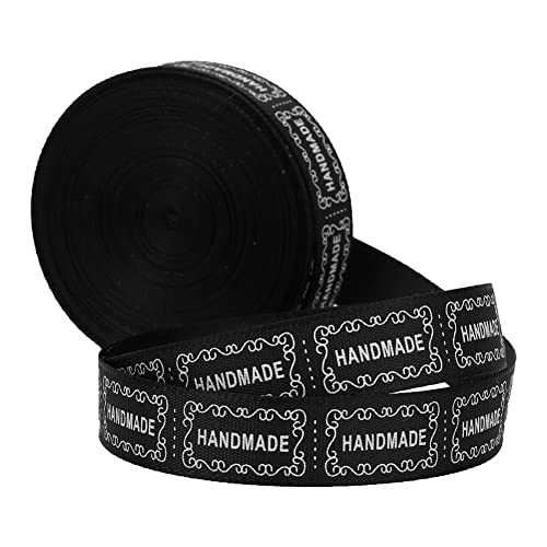 10 Yards Baumwollband, Mehrzweck -Baumwollband für das Vorhandener Verpackung Satinbrief Handgefertigtes für Bastelblumenpackung Haarbogen Hochzeits Deco, (Schwarze Handmadbox) von Phefop