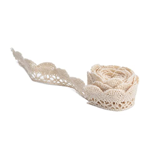 20 Iarden Spitzenband aus Baumwolle, elegantes Band für Verpackungen für Hochzeiten, mit weicher Spitze, Vintage-Dekoration zum Nähen (Beige) von Phefop