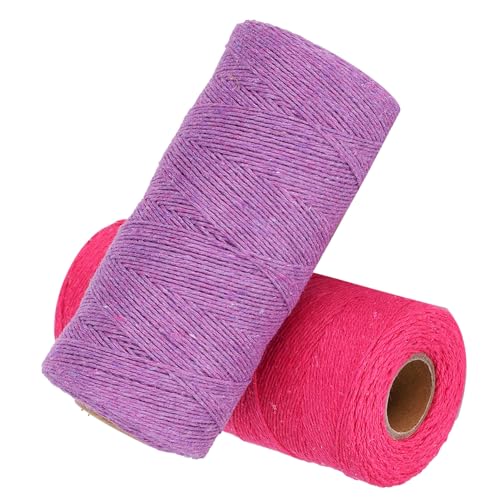 2PCS Strickgarn mit ausreichender Festigkeit und Weichheit, 8/4 Baumwoll-Webergarn, Handgehäkeltes Garn für Teppich, Decke oder Karkassgarn Freie Stricken von Phefop