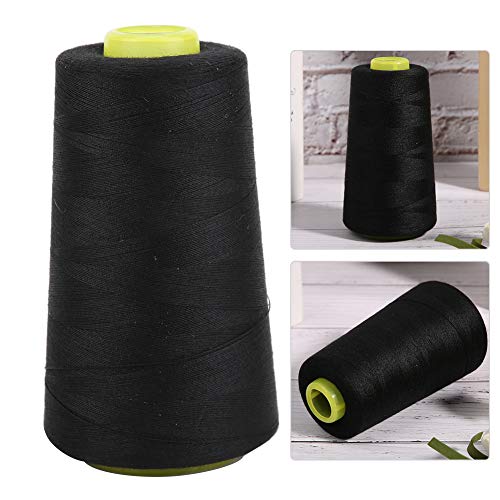 3000 Meter, Schwarz -Weiß -Allzwecknähen von Fadenzapfen, Hohe Zugfestigkeit, Niedriger Lintpolyester, das Zum Nähen von Quilten, Multifunktionaler Gewinde, eine Breite Anwendung mit (BLACK) von Phefop