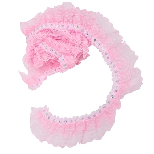 5 Yards Spitzenband, Mehrfarbige 45 Mm Druck Punkte Plissee Trim Mesh Spitzenband für Scrapbooks Haarschleife Stirnband (#2) von Phefop