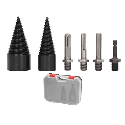 6 -pcs -Holzsplitter -Bohrer, 32 Mm + 42 Mm Log Splitter Drill Bohrer Leuchtenden Splitter, Kleine Größe mit Aufbewahrungsbox, Hoher Kohlenstoffstahlmaterial, Geeignet für Split von Phefop