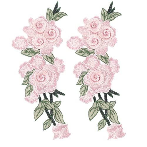Blumenflicken, Aufnäher für ein Paar Aufnäher, Nähblumen für Kleidung, Abzeichen, Nähstoff, Applikationszubehör, bestickte Kleidung, Reparaturflicken für Blumenflicken, Aufnäher für ein Paar Aufnäher, Nähblumen für Kleidung, Abzeichen, Nähstoff, Applikationszubehör, bestickte Kleidung, Reparaturflicken für von Phefop