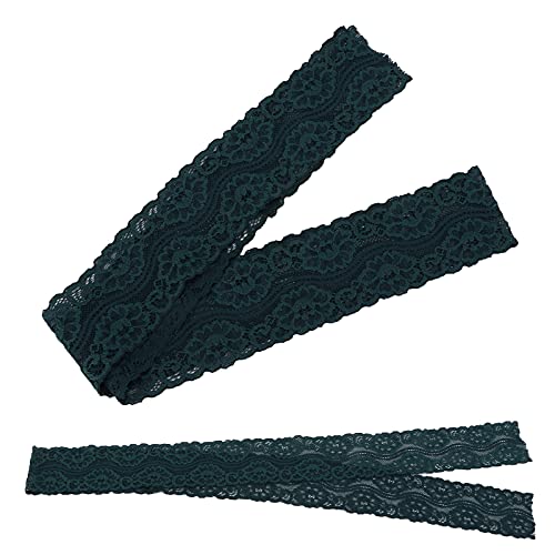 Elastisches Spitzenband in Dunkelgrün, elastisch und einzigartig für DIY-Näharbeiten, geeignet für Stirnbänder, Strumpfbänder, Blumensträuße, Krawatten, Heim- und Heimdekoration Elastisches Spitzenband in Dunkelgrün, elastisch und einzigartig für DIY-Näharbeiten, geeignet für Stirnbänder, Strumpfbänder, Blumensträuße, Krawatten, Heim- und Heimdekoration von Phefop
