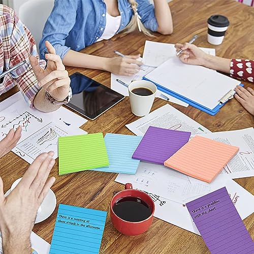 Gefütterte Notizen, starker Klebstoff, lebendige Farben, große Größe, 45 Pads zum Organisieren von Bürobedarf mit 6 Farben, horizontale Linien Gefütterte Notizen, starker Klebstoff, lebendige Farben, große Größe, 45 Pads zum Organisieren von Bürobedarf mit 6 Farben, horizontale Linien von Phefop
