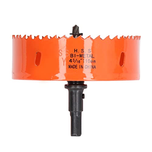 Handwerkzeuge Bimetallloch Bimetalllochsäge, Schlagfeste Zähne HSS Lochsäge Hohe Härte mit Schwerer Stift für Holz PVC Metall) (4-5/16(110mm)) von Phefop