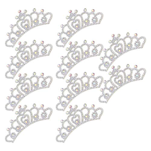 Kleidung Patches Bekleidungsdekoration Kronenförmige Patches, 10 STÜCKE Strass Tuch Applique für DIY Dekoration, für Hüte und Kleidung (8,8 * 4,5 cm weiße Blumenkrone) von Phefop