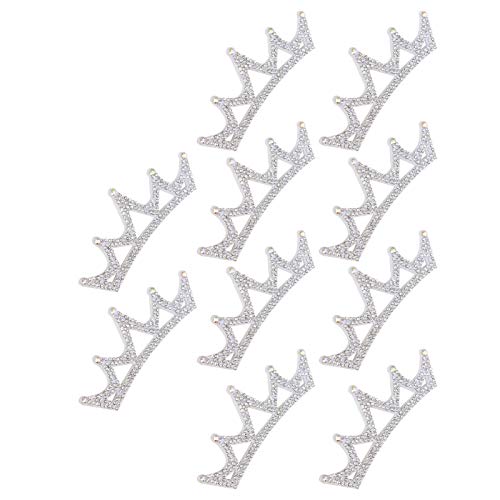 Kleidung Patches Kleidung Dekoration Kronenförmige Patches, 10PCS Strass Tuch Applique für DIY Dekoration, für Hüte und Kleidung (10 * 3,7 cm weiße Dreieckskrone) von Phefop