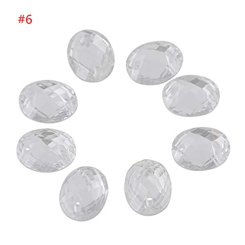 Kristall - -Flachback Harz Acryl Tropfen, 200pcs Pferdebechformeluts mit Loch für Hochzeitsfeierdekoration (8 * 10mm Elliptisches Netz) von Phefop