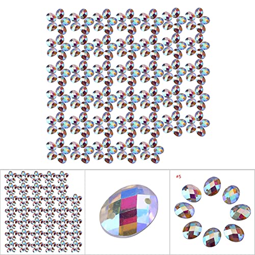 Kristall - -Flachback Harz Acryl Tropfen, 200pcs Pferdebechformeluts mit Loch für Hochzeitsfeierdekoration (8 * 10mm Elliptisches Netz) von Phefop