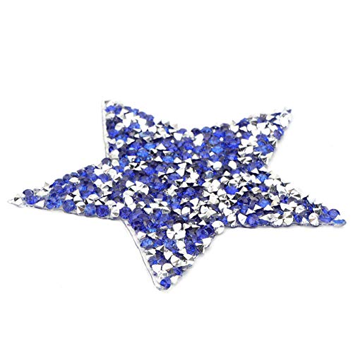 Kristallsterne Aufkleber für Auto, schöne Reparatur-Dekoration, Schmelzklebungen für DIY-Zubehör (Dunkelblauer fünfzackiger Stern, 8 cm von Phefop