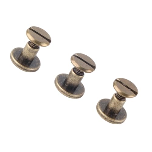 Phefop 20 Sets Chicago Schraubmetallschlitzbindungspfosten, Nagelnietstudschraube Nieten für DIY Ledergürtel Back Bastel Bookbinding, Bronze (6.5MM) von Phefop