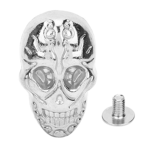 Phefop 20pcs Schädelstollen mit Schrauben, 15,66x25,24 Mm Gothische Punk -Nieten für DIY -Lederhandwerk, Jacke Schuhe Tasche Denim Weste Metallzubehör (88 Geisterkopf Silber) von Phefop
