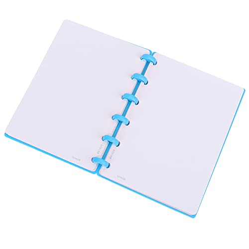 Phefop A6 Pilzloch Nachfüllbares Schreibpapier Notizbuch, Sonnige Innere Seitenstile, 360 Grad Faltbar für Büro- oder Schulmaterialien (Leer (blau)) von Phefop