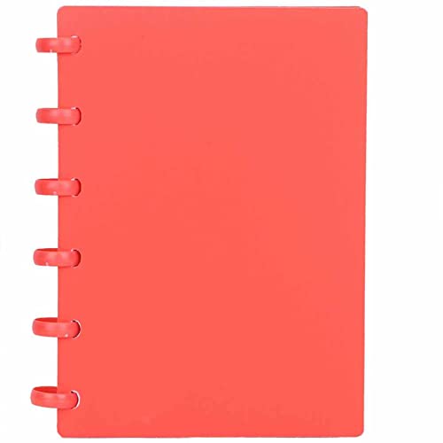 Phefop A6 Pilzloch Nachfüllbares Schreibpapier Notizbuch, Sonnige Innere Seitenstile, 360 Grad Faltbar für Büro- oder Schulmaterialien (Quadrat (rot)) von Phefop