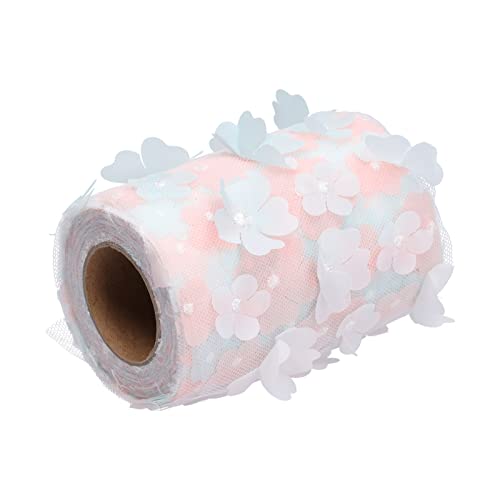 Phefop Blumen Tüll Rolls DIY Exquisite Hochzeitsdekor für Seamaltress und Handwerker Polyester 10 Cm 10yd (Gradientenrosa Blau) von Phefop