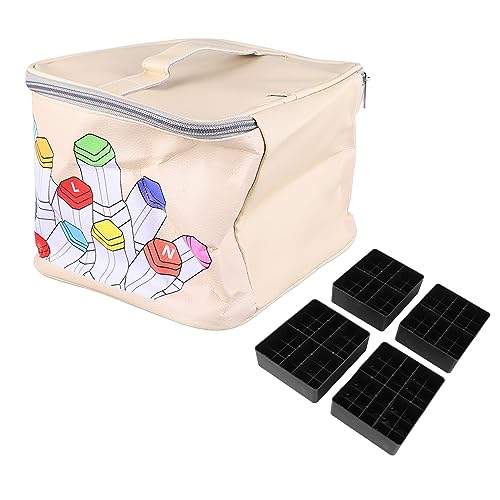 Phefop Marker Case 120 Lagerhalter, PU Leder Große Öffnung, mit Griff, Toller Marker -Stiftkoffer für die Reiseschule von Phefop