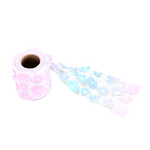 Phefop Mehrere Farben Blumen Tüll Rollen 8 Cm 10 Meter DIY Hochzeitshandwerk Puppenstickmütze, Haare, Nähen, Innenarchitektur, Partydekoration (Farbverlauf Lila) von Phefop