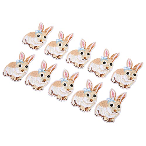 Premium -Baumwolleisen auf Flecken, 10 PCs Little Cute Bunny Patch DIY -Nähwerk von Phefop
